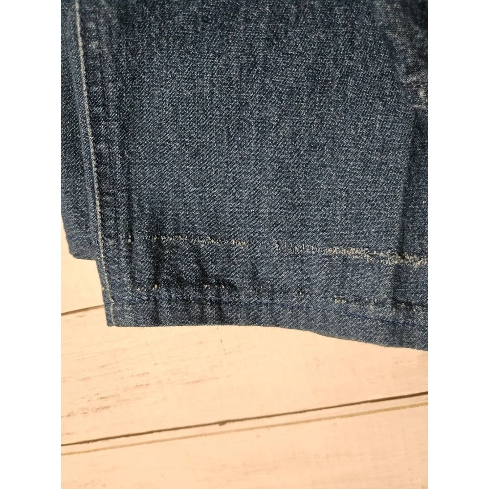 Cabelas Hiker Vintage High Waisted Cargo Jeans Wide Leg Denim Blue Pleated Sz 10
